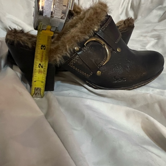 Brown faux fur lined mules - Picture 3 of 4